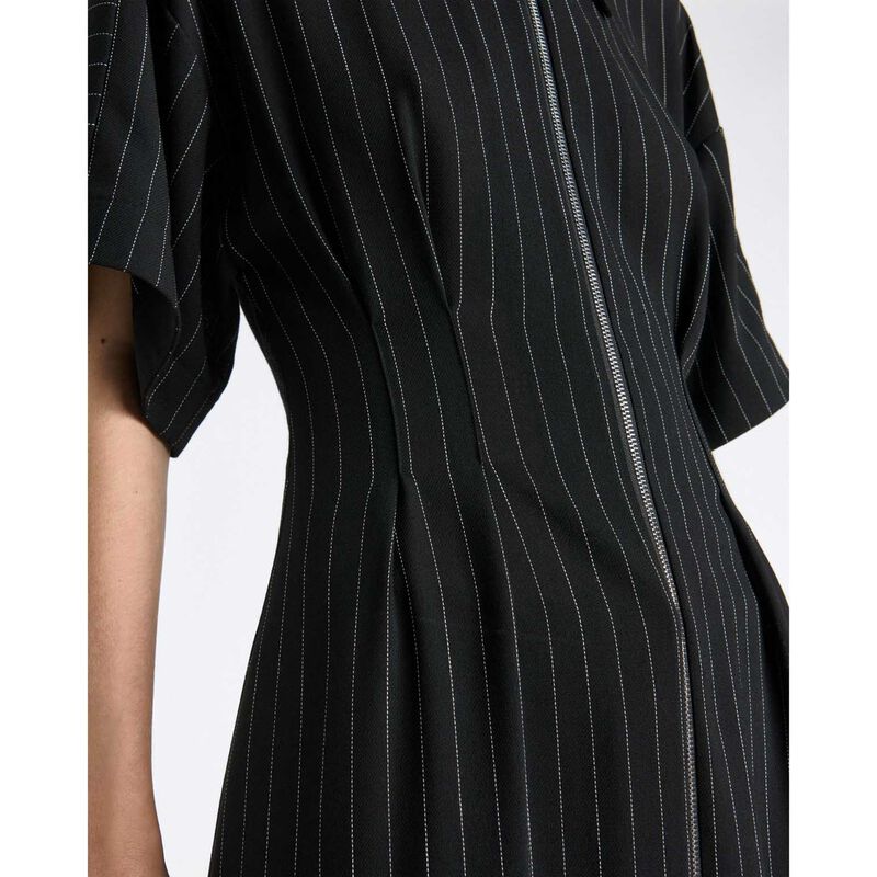 Cue Sheer Stripe Zip Front Midi Dress image number 2